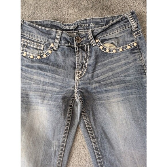 Cowgirl Tuff Jeans Don't Fence Me In Pearls Womens 27/31 Medium Wash Blue Denim - Picture 5 of 11